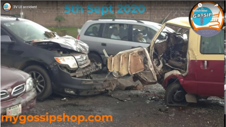 A 3-Vehicle’s head-on collision around the University of Ibadan, Oyo state. (Video)