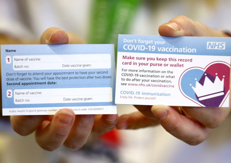 UK Citizens to Get Coronavirus ID Cards after vaccination