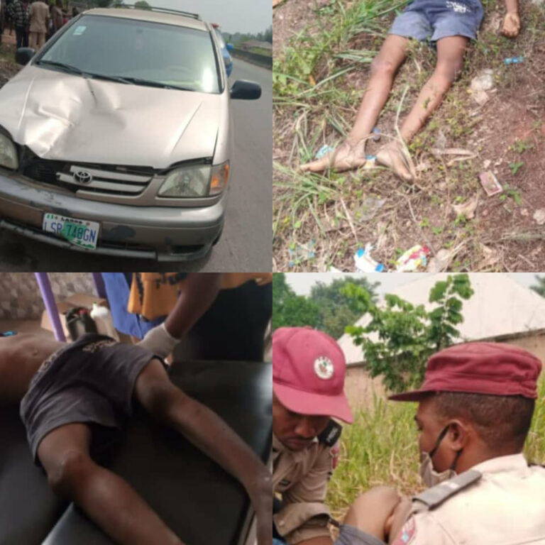 Speeding car losses control and kills child in Anambra (photos)