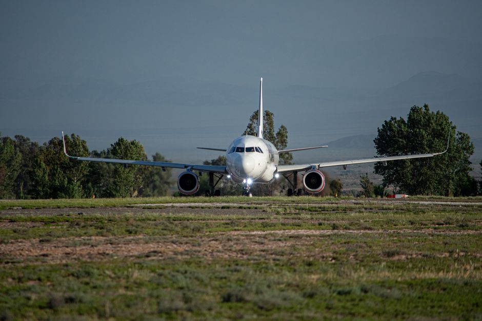 Frontier flight exit door